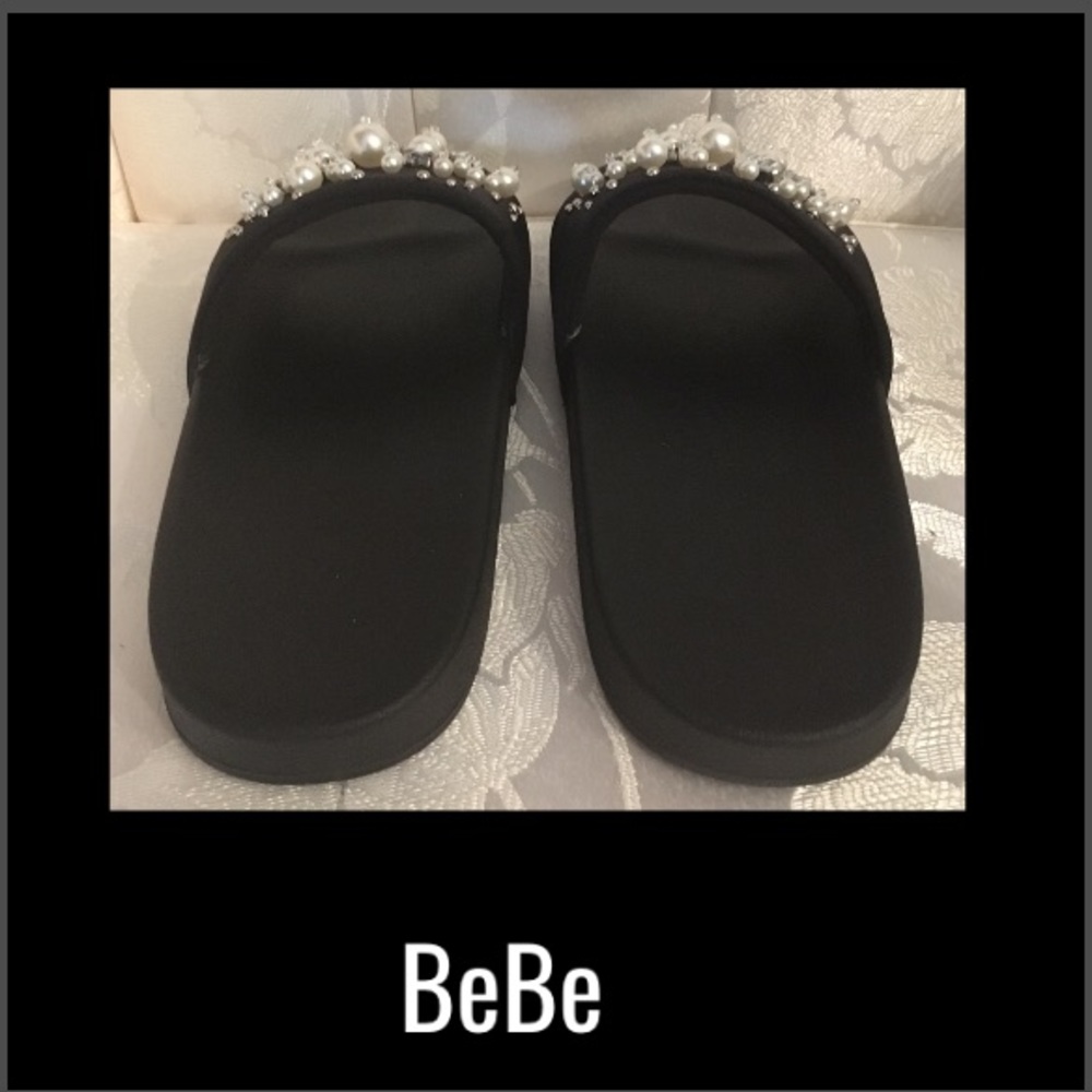 BEBE Fenix Pearl Rhinestone Slide - Picture 5 of 8